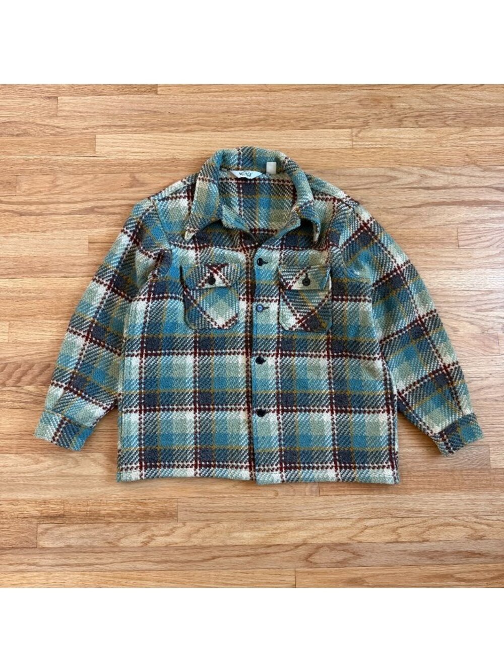 Vintage 1980's Woolrich Loose Weave Plaid Wool Flannel Overshirt XL